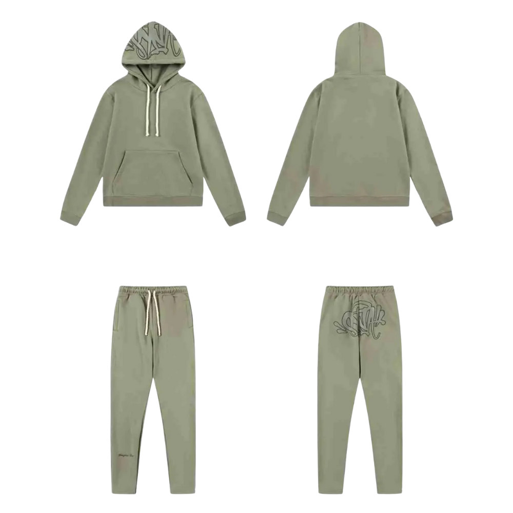 BIXPAK Syna World Tracksuit Olive Green front back