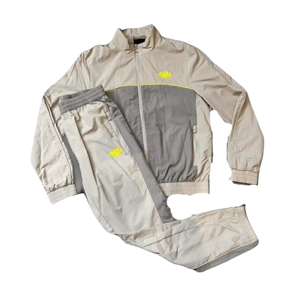 Light Grey/Volt Syna World Syna Logo Zip-Up Shell Tracksuit