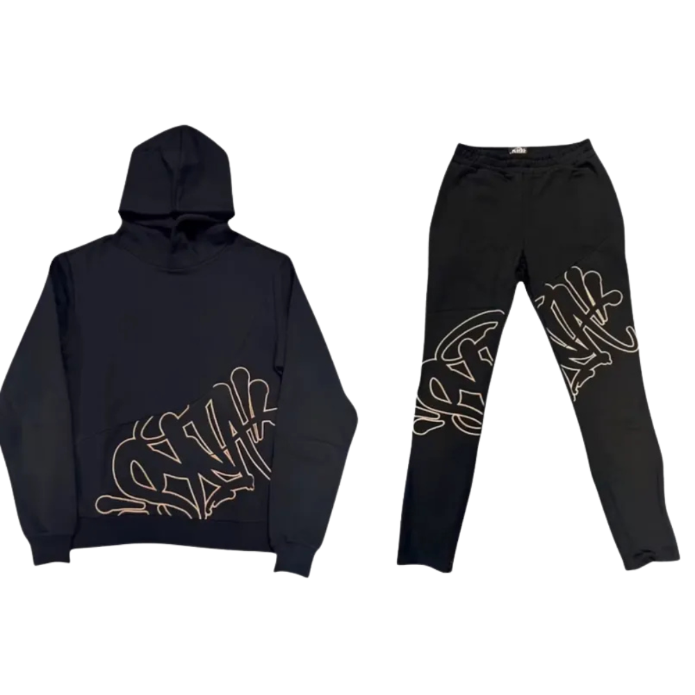 Syna Logo Tracksuit Black & Rose Gold