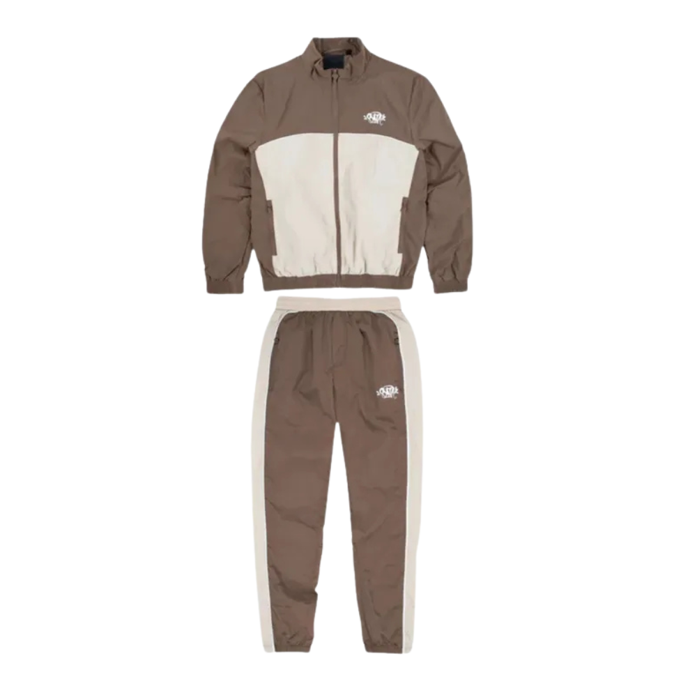 Syna Shell Tracksuit Brown/White