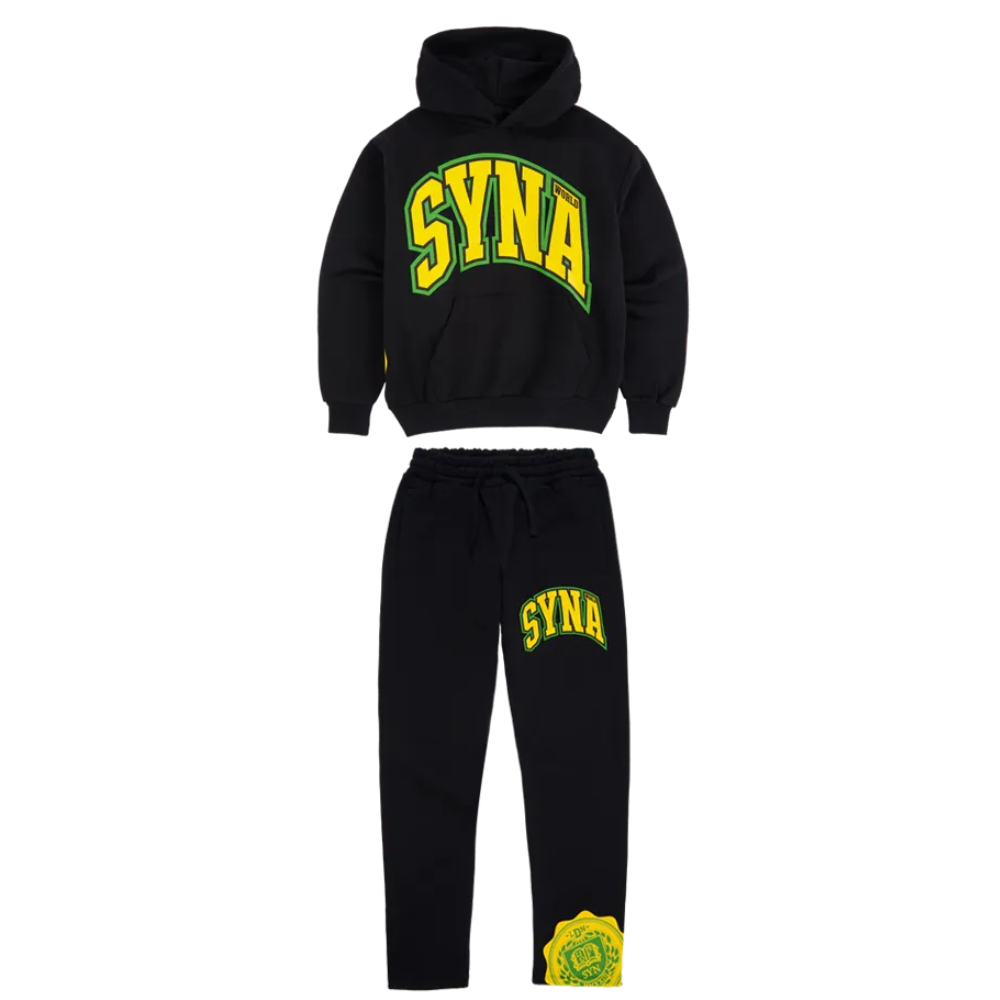 Syna World College Tracksuit – Black/Yellow