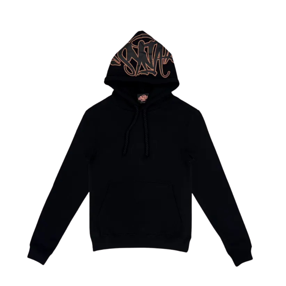 Syna world Logo Tracksuit Black Rose Gold logo hoodie